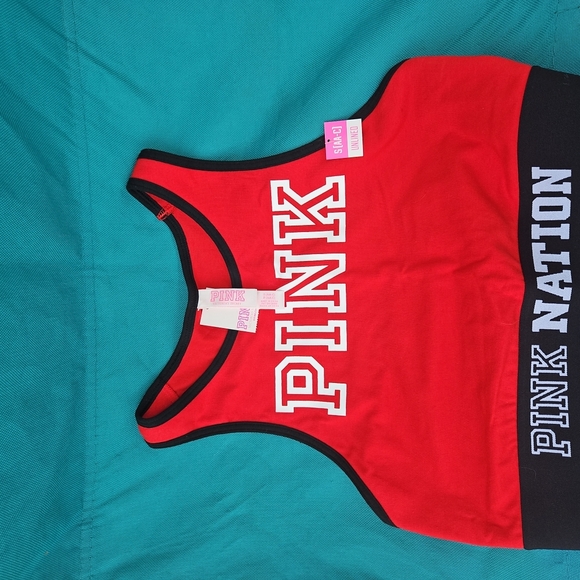 PINK Nation Red and Black Tank Top - Picture 1 of 4